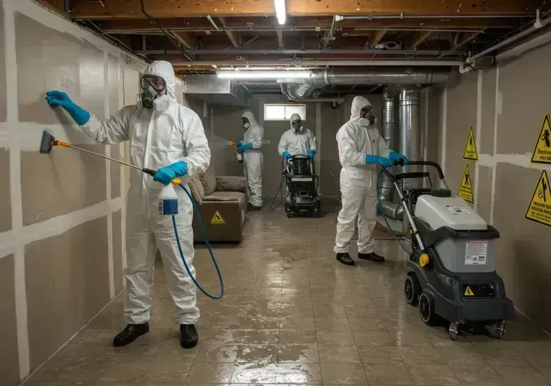 Basement Moisture Removal and Structural Drying process in Woodville, FL